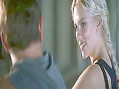 Scarlett Johansson naked treading water, her body obscured
