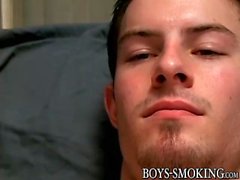 Muscular Mike Roberts chainsmoking and masturbation