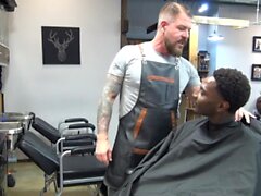 Rocco Steele pounds Romance bareback in the barbershop