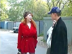 Mature russian redhead fucked by 2 guys