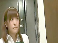 Sexy slender Japanese cutie takes a nerdy guy's hard dick f