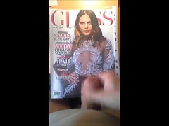 Cum on Catherine McNeil slowmotion