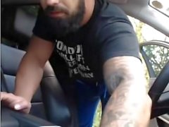 caming in car..awesome hipster..bear public jerk