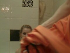 My hot Luba Love has huge tits and gives me a blowjob while bathing