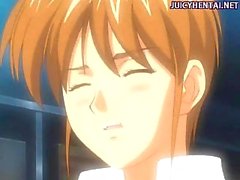 Anime girl facialized after titjob