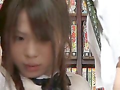 Shy Schoolgirl groped and used in a bookstore