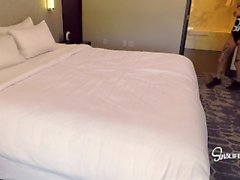 Picked Up and Fucked Hot Fan w/ Huge Tits and a Shaved Head in Hotel Room!