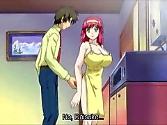Hentai hottie in an apron gets banged hard from behind