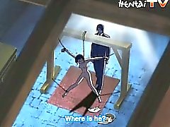 Chained hentai babe gets fucked in a cellar