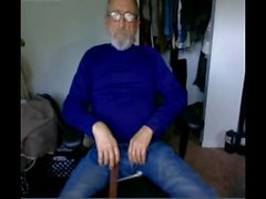 Horny verbal daddy grandpa gets high and naked cam