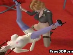 3D cartoon Asian gets her pussy fucked by a tranny