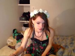 Gorgeous flower princess Nala cumming from her big dick then dancing and sucking her toy